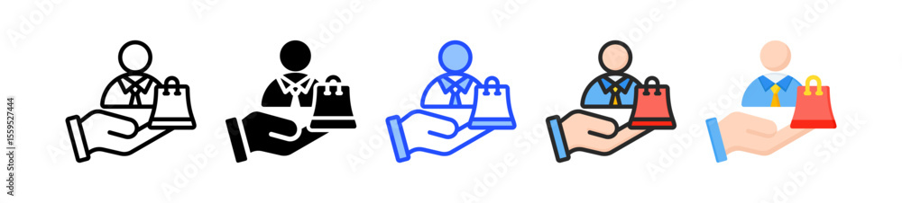 Poster customer icon collection with multiple styles