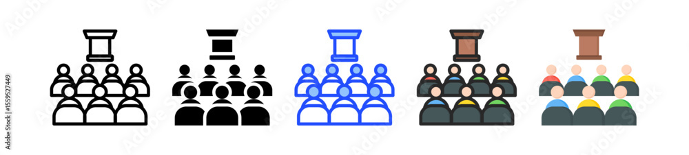 Poster audience icon collection with multiple styles