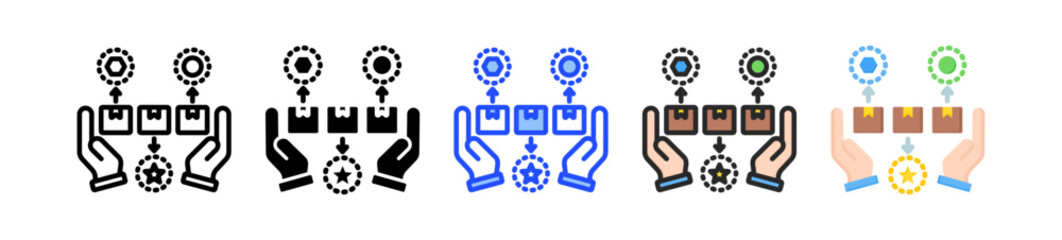 Differentiation Icon Collection With Multiple Styles