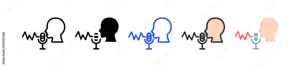 Poster voice icon collection with multiple styles
