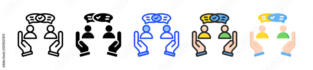 Poster communication icon collection with multiple styles