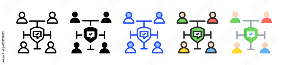 Poster consensus icon collection with multiple styles