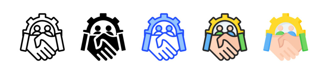 Partnership Icon Collection With Multiple Styles