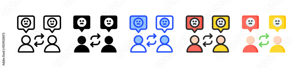 Poster feedback icon collection with multiple styles