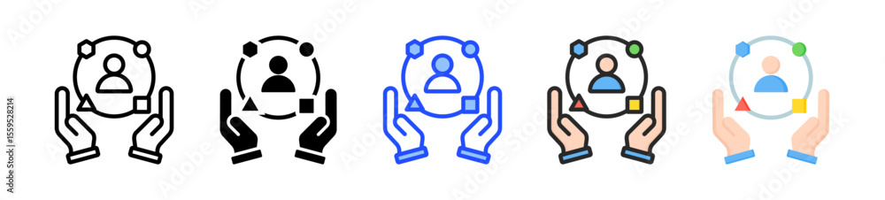 Poster diversity icon collection with multiple styles