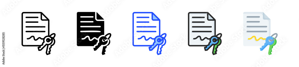 Poster ownership icon collection with multiple styles