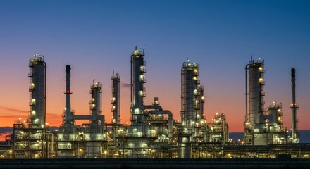 Fototapeta premium Industrial complex at twilight