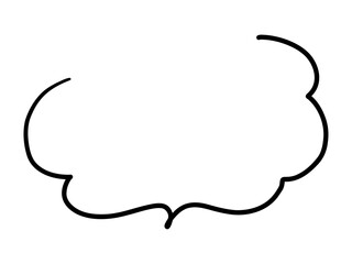 手書きの吹き出しのベクターイラスト。単品、フレーム、シンプル、ふきだし
