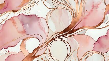 Ivory pearl watercolor with soft rose gold foil accents exudes timeless elegance and refined luxury