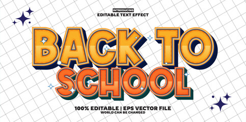 Back to school editable text effect in modern trend style