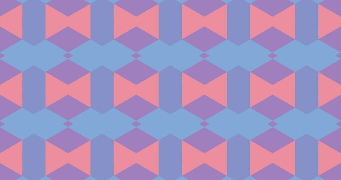 Psychedelic design in pastel colors, mostly purple, that move creating geometric patterns