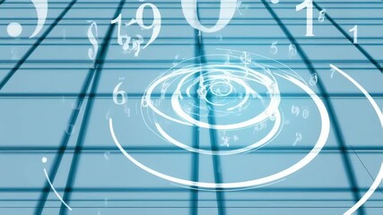 Abstract numerical animation against a grid background symbolizes data flow