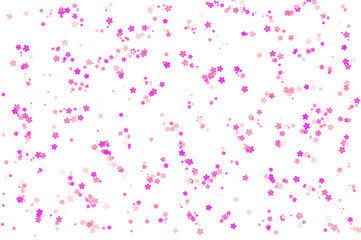 Beautiful Falling Sakura Petals and Pink Cherry Blossom Flower Vector Pattern Isolated on White Background for Wedding, Spring Decoration, and Japanese Themed Design