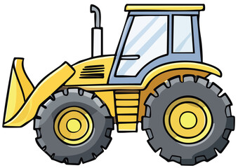Obraz premium Industrial Bulldozer Machine Flat Design Illustration 