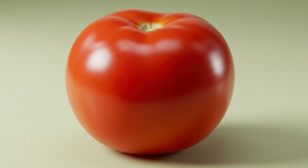 Single, ripe tomato, glossy skin