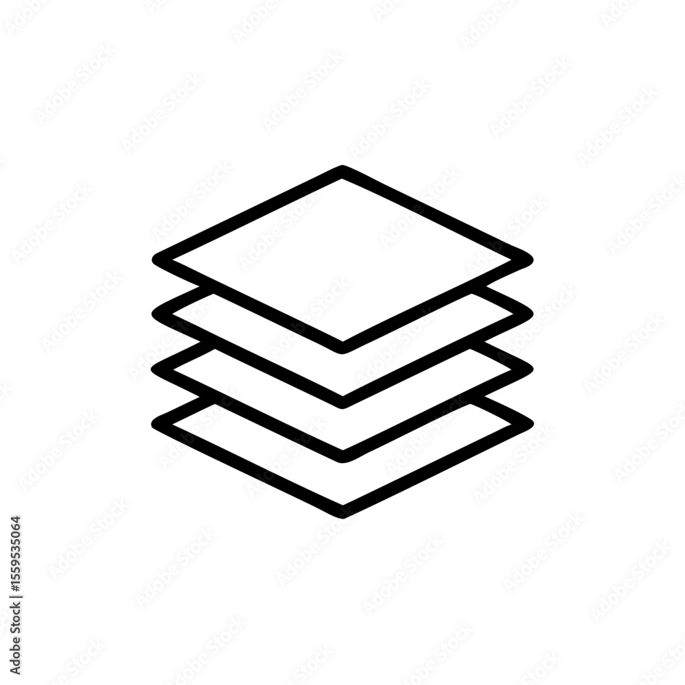 Aufkleber stacked diamond shapes graphic on a background layer layers