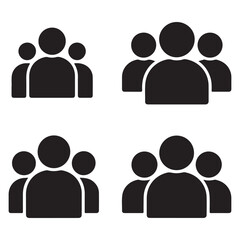 people group icons. small, medium and large group symbol set.