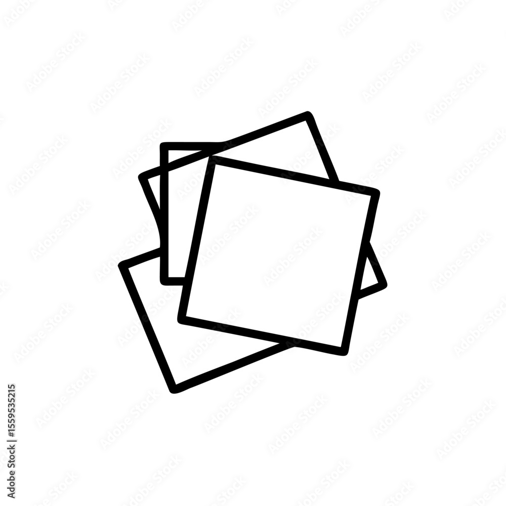 Aufkleber outlined overlapping square shapes on background graphic squares