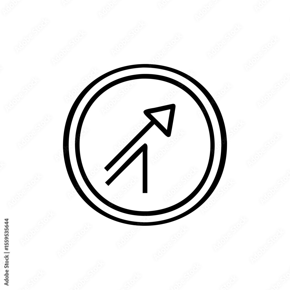 Aufkleber handdrawn arrow pointing upwards inside a circle on a background direction