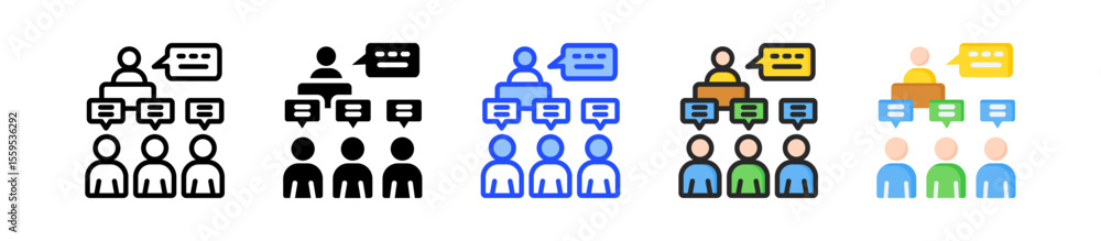 Poster forum icon collection with multiple styles