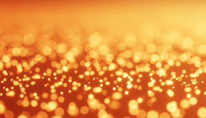 Golden holiday lights glow with a defocused, abstract golden sunset shine and warm bokeh, perfect for a bright Christmas celebration