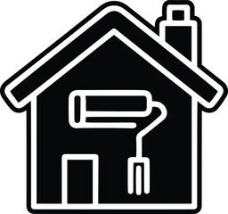 House renovation vector icon design, house renovation silhouette vector art, Vintage house renovation line art vector logo icon design