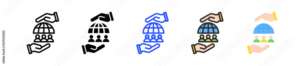 Poster public service icon collection with multiple styles