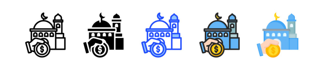 Fundraiser Icon Collection With Multiple Styles