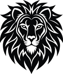 Fototapeta premium Lion Head Vector Silhouette