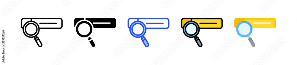 Poster search icon collection with multiple styles