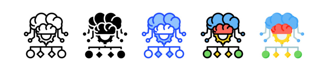 Classification Icon Collection With Multiple Styles