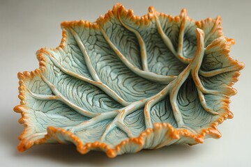 Hand-crafted ceramic leaf bowl