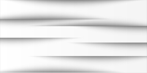 Abstract white geometric background with diagonal cut-out shapes and soft shadows. Minimalist and modern design suitable for presentations, technology themes, corporate materials, or web design