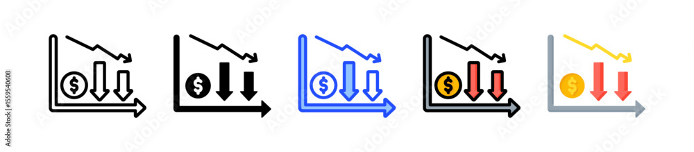 Poster loss icon collection with multiple styles