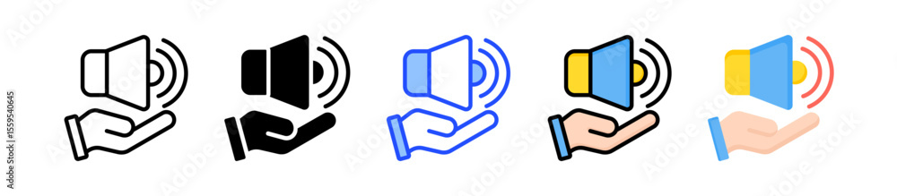 Poster volume icon collection with multiple styles