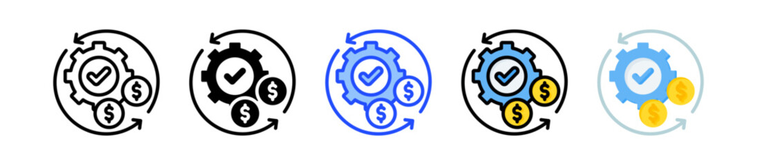 Cost Optimization Icon Collection With Multiple Styles