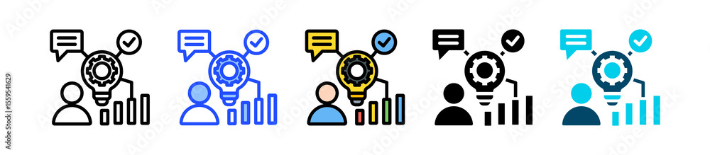 Poster innovator icon collection with multiple styles