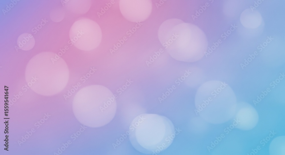 Poster photo of soft pink and blue bokeh lights create a dreamy abstract background with a subtle gradient