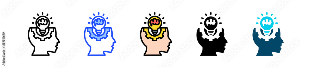 Poster intelligence icon collection with multiple styles