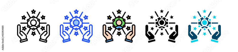 Poster talent icon collection with multiple styles