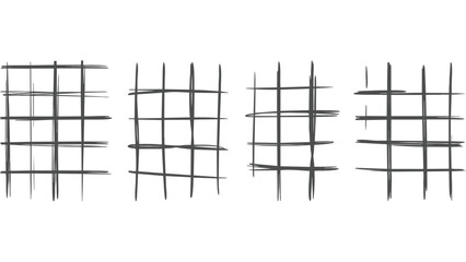 Hand-Drawn Grunge Grid Fence Vector