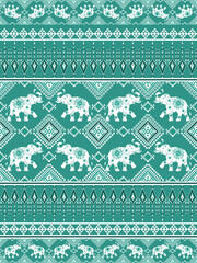 Elephant patterned textile design.