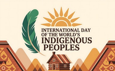 International day of the world s indigenous peoples celebration with cultural symbols