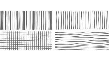 Simple Hand-Drawn Wavy and Grid Line Vector