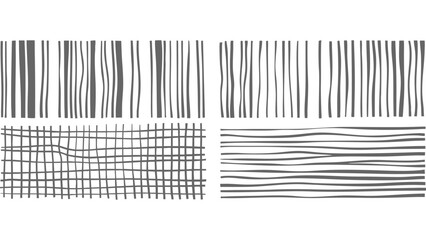 Hand-Drawn Vertical and Grid Line Art Set