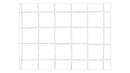 Distorted Grid Frame Outline Vector