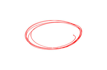 Highlight hand drawing different circles isolated on the background, Handwritten red circle. For marking text, numbers, marker pen, pencil, logo, hand-drawn doodle, grunge circle highlights	