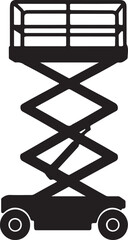 scissor lift machine silhouette design vector art illustration