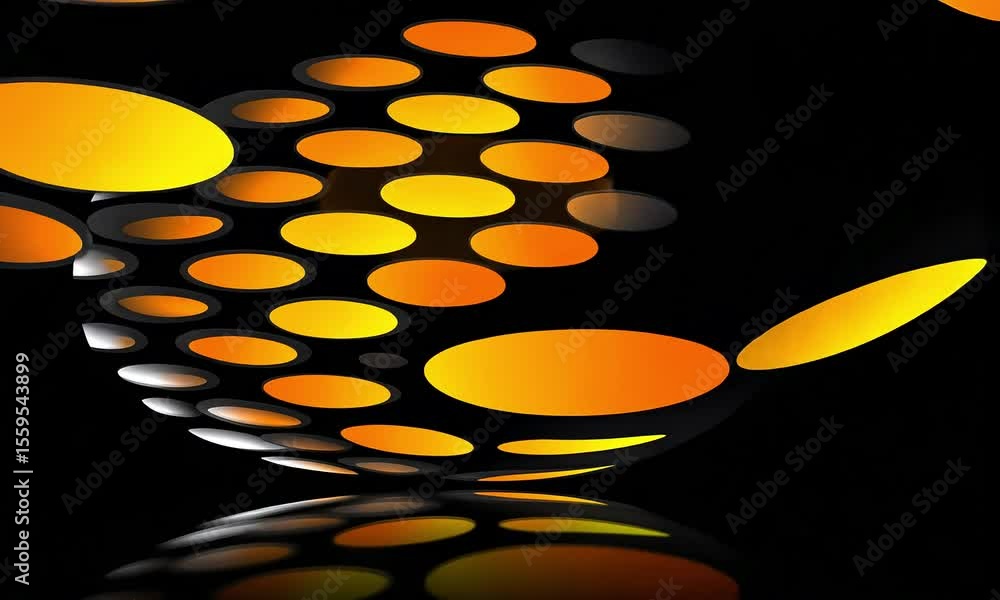 Poster abstract design with layered circles and reflections