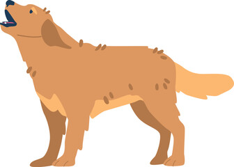 Golden retriever barking vector illustration